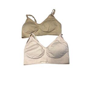 Motherhood Maternity Bras Set of 2 Women's Size Medium Pink Nude Lots of piling